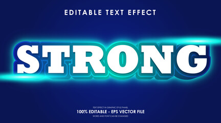 Editable Strong Blue Neon Color 3D Text Effect With Lens Flare