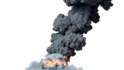 Grey smoke explosion transparent background