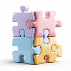 A 3D icon of a puzzle with interconnected pieces, symbolizing problem-solving and collaboration. The design is playful and engaging, ideal for projects related to teamwork or education.