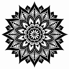 Modern mandala design , black and white mandala design, abstract mandala floral ornament