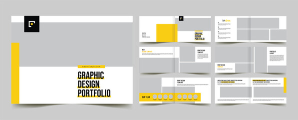 graphic design landscape portfolio design template, design collection portfolio proposal layout design.