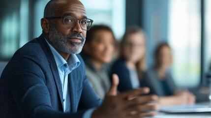 Business Leader Discussing Employee Healthcare Costs with Team in Office Meeting