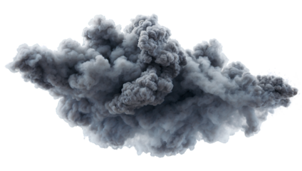 Grey smoke explosion transparent background
