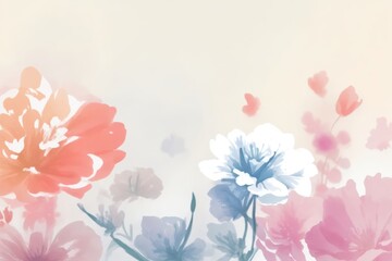 Fototapeta premium flores acuarela fondo blanco