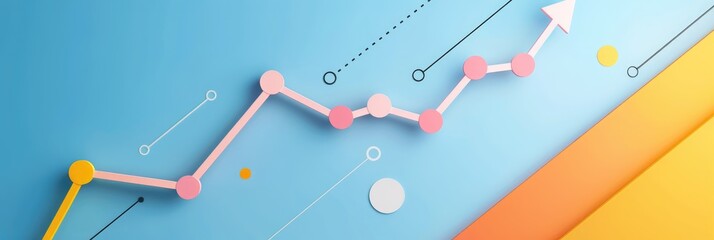 Business graph chart with upward arrow showing investment strategy and benefits