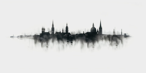Fototapeta premium stadt, silhouetten, silhouette, bauwerk, ortsbild, vektor, architektur, abbildung, städtisch, hochhaus, himmel, down town, business, Dresden, DD, elbflorenz, saxony , bauwerk, orientierungspunkt,