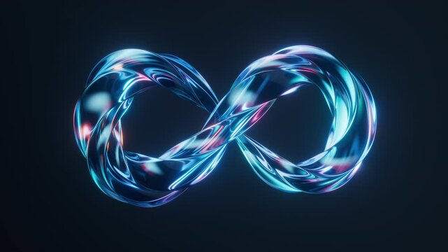 Flowing mobius belt glass geometry, 3d rendering.