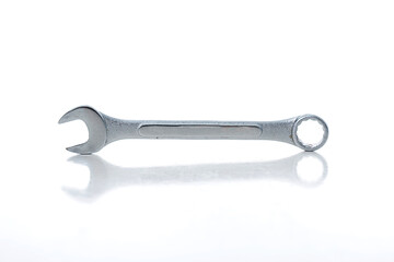 Close-up of wrench isolated on white background