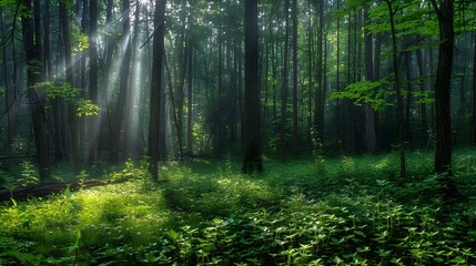 Obraz premium morning in the forest