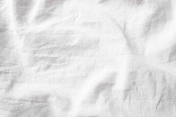 Texture of white fabric as background, top view