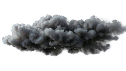 Grey smoke explosion transparent background