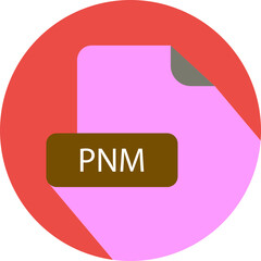 PNM File extension icon with black shadow circular icon