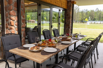 Interior of a hotel restaurant
