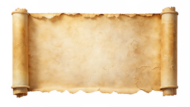 Vintage parchment scroll tied with weathered rope