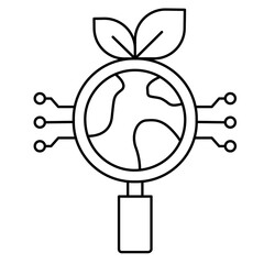 Environmental Insight Icon. Transparent PNG Illustration for Eco-Research Concept