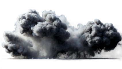 Grey smoke explosion transparent background