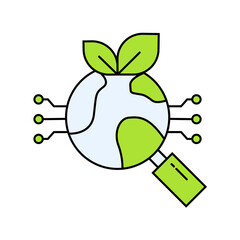 Environmental Insight Icon. Transparent PNG Illustration for Eco-Research Concept