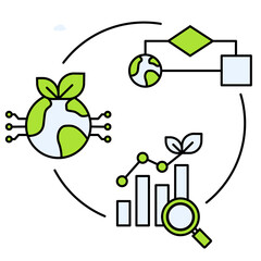 Algorithmic Environmental Insights Icon. Transparent PNG Illustration for Data Analysis Concept