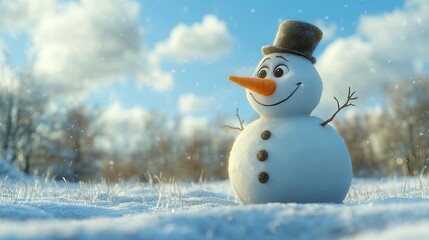 Obraz premium Joyful Group of Snowmen in a Winter Wonderland
