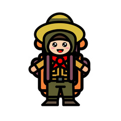 Girl Scout with backpack