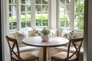 Fototapeta premium Cozy Breakfast Nook with Window Views