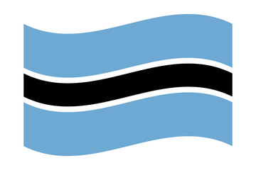 Vector illustration of wavy Botswana flag on transparent background