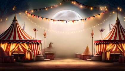 Halloween background with a whimsical, carnival theme