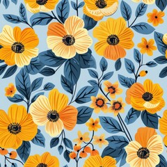 Seamless pattern with flowers. Floral background.