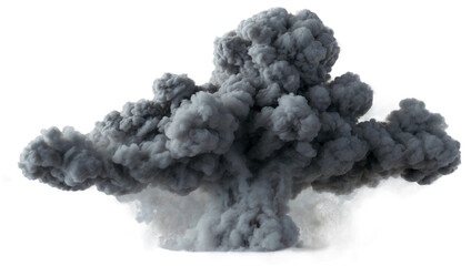 Grey smoke explosion transparent background
