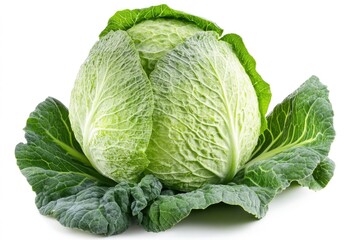 Obraz premium cabbage isolated on white background, full depth of field, ai