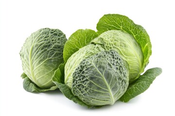 Fototapeta premium cabbage isolated on white background, full depth of field, ai