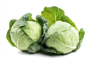 Obraz premium cabbage isolated on white background, full depth of field, ai