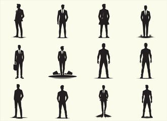 Standing Man Silhouette Vector Illustration
