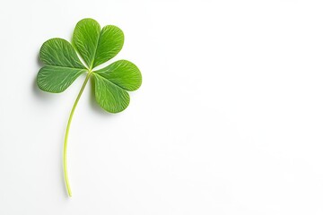 Clover isolated on white background, St. Patrick's Day symbol, full depth of field, ai