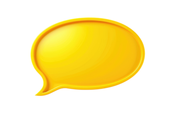 yellow speech bubble isolated on white or transparent png