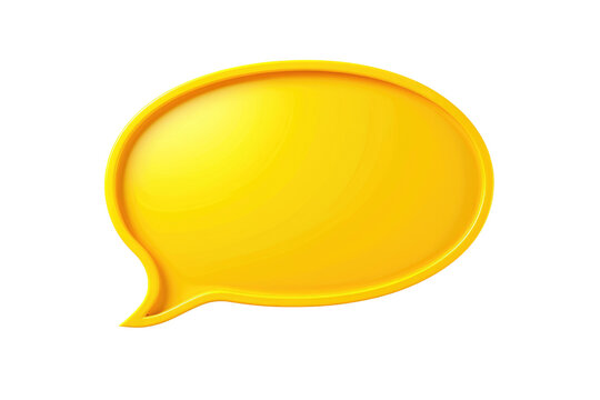 yellow speech bubble isolated on white or transparent png