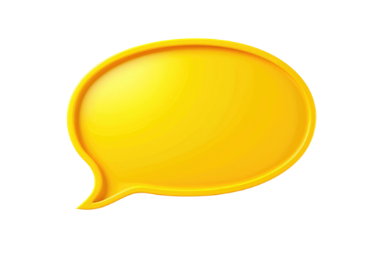 yellow speech bubble isolated on white or transparent png