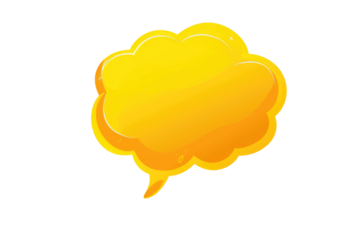 yellow thinking bubble isolated on white or transparent png