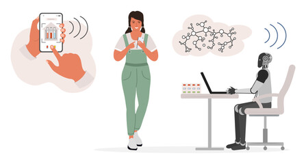 Girl Medical Test Robot Medicine Automated Robotic