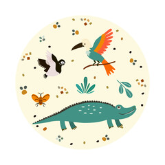 Childish Babies Animal Plant Zoo Safari Crocodile