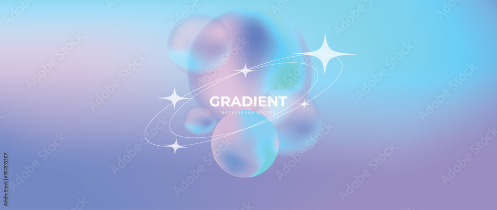 Wall mural abstract vibrant gradient mesh background vector. saturated colors blurred fluid texture for modern 