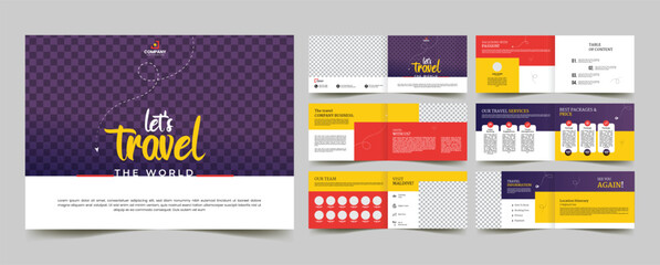 travel landscape portfolio brochure with tour agency layout design © plus _ stocks