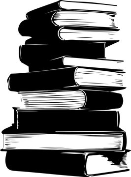 recommend clip art: Books stack silhouette clipart design illustration