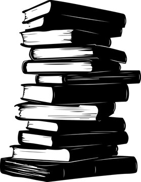 recommend clip art: Books stack silhouette clipart design illustration