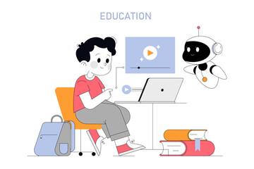 education. Flat Vector Illustration