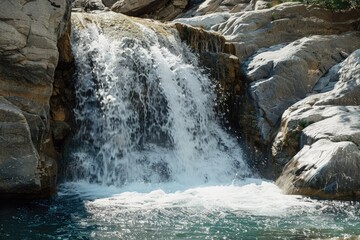 a large waterfall with water coming out of it