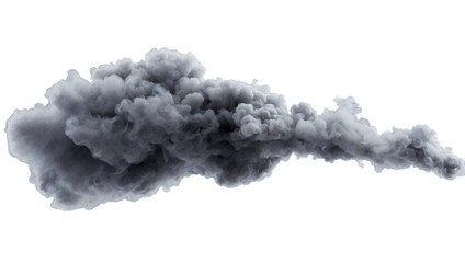 Grey smoke explosion transparent background