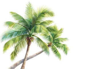 A beautiful depiction of palm trees, capturing their lush green leaves and tropical ambiance, perfect for nature lovers.