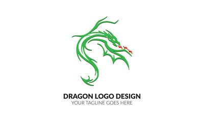 Colorful dragon vector logo design fully editable high quality