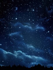 Obraz premium A stunning night scene showcasing the starry sky beyond the clouds